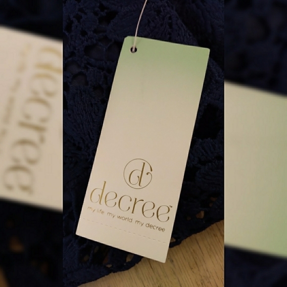 Decree tank style navy crochet lined dress XL NWT - Picture 10 of 13